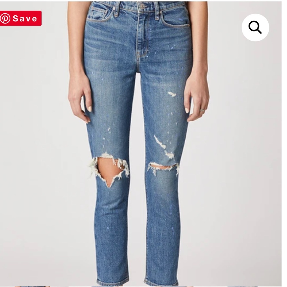Hudson Holly Straight in wash Never Ever Sz 26 Distressed with Paint.